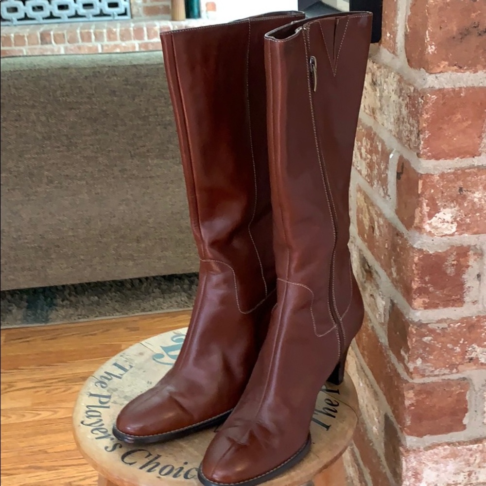 Ann Klein Brown Leather Boots.